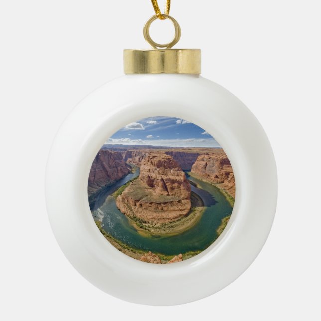 Horseshoe Bend, Arizona, USA Ceramic Ball Christmas Ornament (Front)