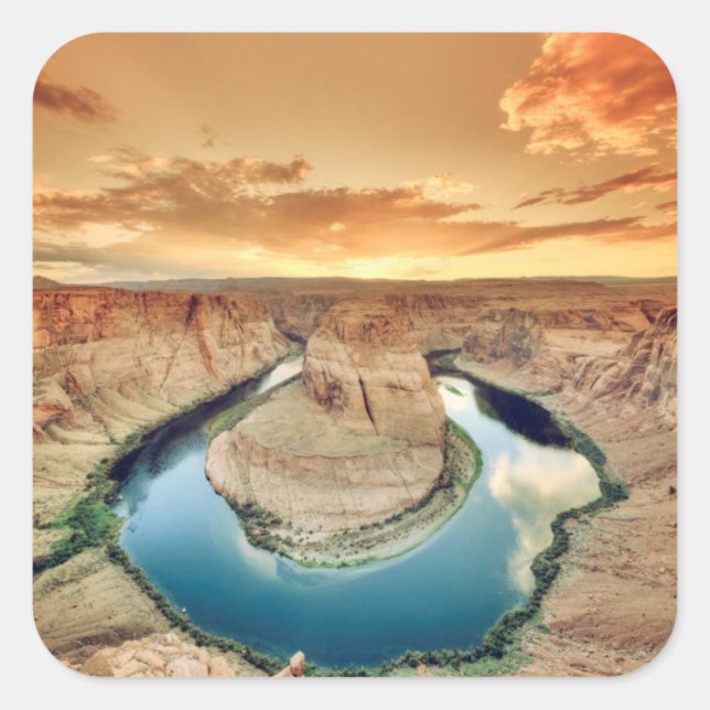 Horseshoe Bend Caynon Square Sticker (Front)