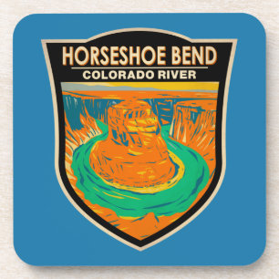 Horseshoe Bend Colorado River Vintage  Coaster