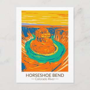 Horseshoe Bend Colorado River Vintage Postcard