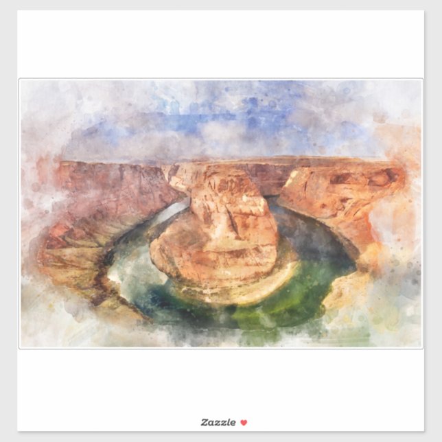 Horseshoe Bend in Grand Canyon watercolor (Sheet)