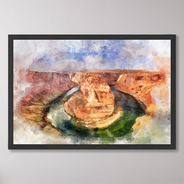 Horseshoe Bend in Grand Canyon watercolor Photo Print (Creator Uploaded)