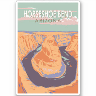 Horseshoe Bend Travel Art Vintage