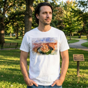 Horseshoe Bend Watercolor Grand Canyon Landscape T-Shirt