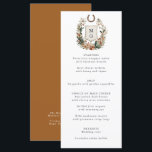 Horseshoe Cactus Western Country Crest Wedding  Menu<br><div class="desc">Bring a touch of western elegance to your wedding table with this Horseshoe Cactus Country Crest Wedding Menu Card Template. Featuring a beautifully illustrated crest with a classic horseshoe and cactus design and a custom monogram centered inside, this menu blends rustic charm with refined style — perfect for couples celebrating...</div>