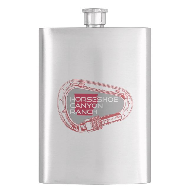 Horseshoe Canyon Ranch Arkansas Climbing Carabiner Hip Flask (Front)