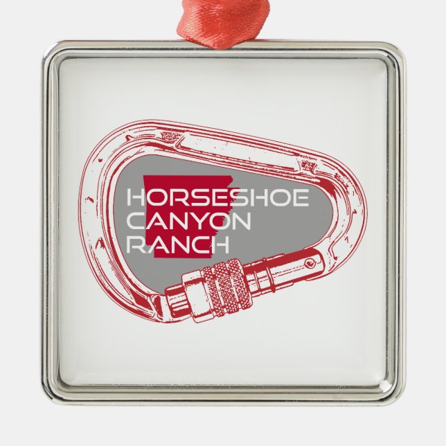 Horseshoe Canyon Ranch Arkansas Climbing Carabiner Metal Tree Decoration (Front)