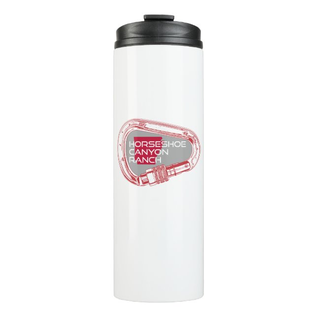 Horseshoe Canyon Ranch Arkansas Climbing Carabiner Thermal Tumbler (Front)