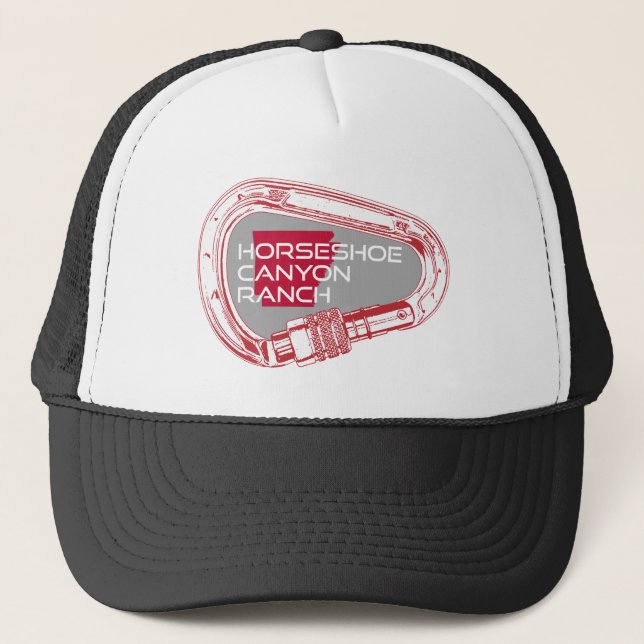 Horseshoe Canyon Ranch Arkansas Climbing Carabiner Trucker Hat (Front)
