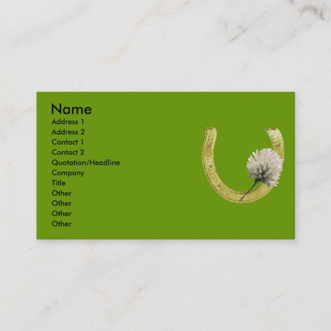Horseshoe clover flower business card (Front)