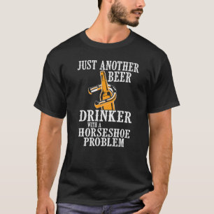 Horseshoe Cool Beer Drinker Shoe Pitching Sport T-Shirt