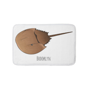 Horseshoe crab cartoon illustration bath mat