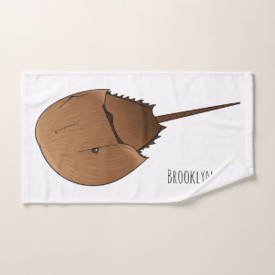 Horseshoe crab cartoon illustration bath towel set