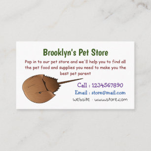 Horseshoe crab cartoon illustration business card
