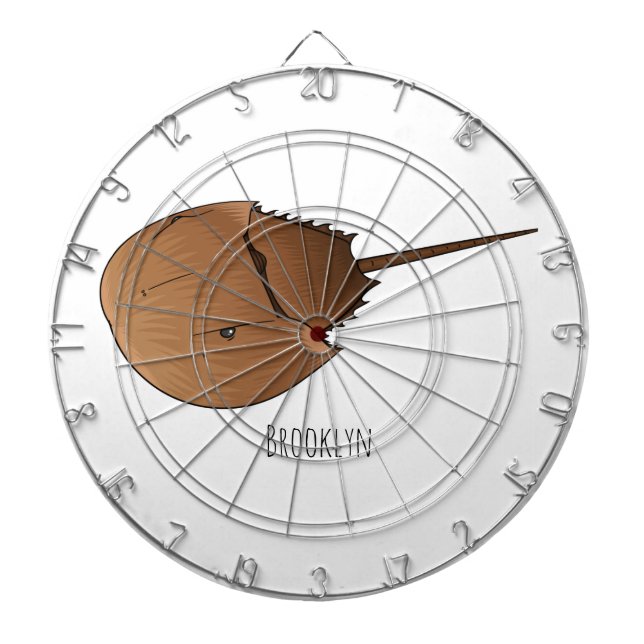Horseshoe crab cartoon illustration dartboard (Front)