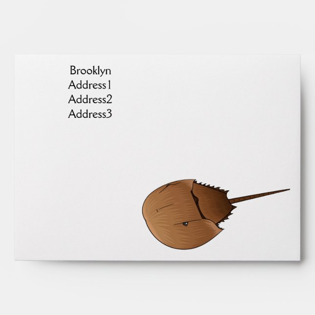 Horseshoe crab cartoon illustration envelope (Front)