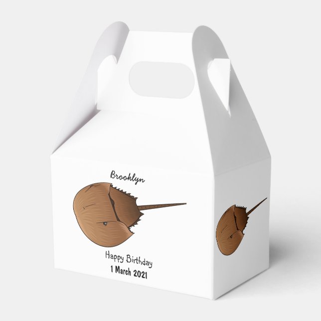 Horseshoe crab cartoon illustration favour box (Front Side)