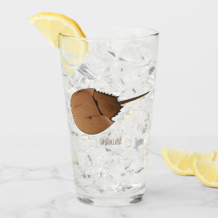 Horseshoe crab cartoon illustration glass