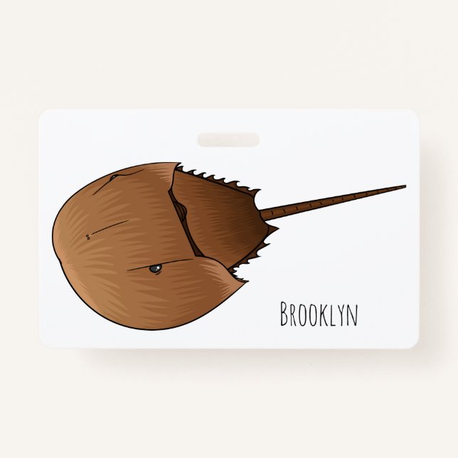 Horseshoe crab cartoon illustration  ID badge (Front)