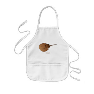 Horseshoe crab cartoon illustration kids apron