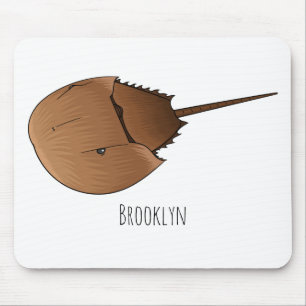 Horseshoe crab cartoon illustration mouse mat