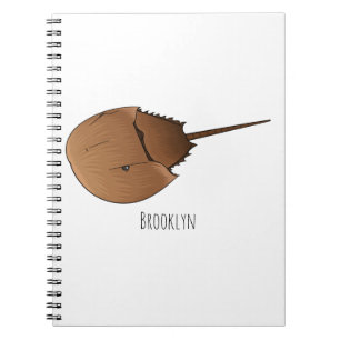 Horseshoe crab cartoon illustration  notebook