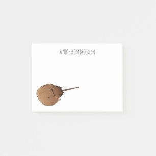 Horseshoe crab cartoon illustration post-it notes