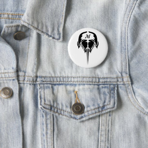 Horseshoe Crab in Tribal Tattoo Style 6 Cm Round Badge