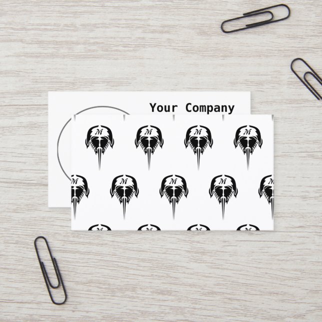 Horseshoe Crab in Tribal Tattoo Style Business Card (Front/Back In Situ)