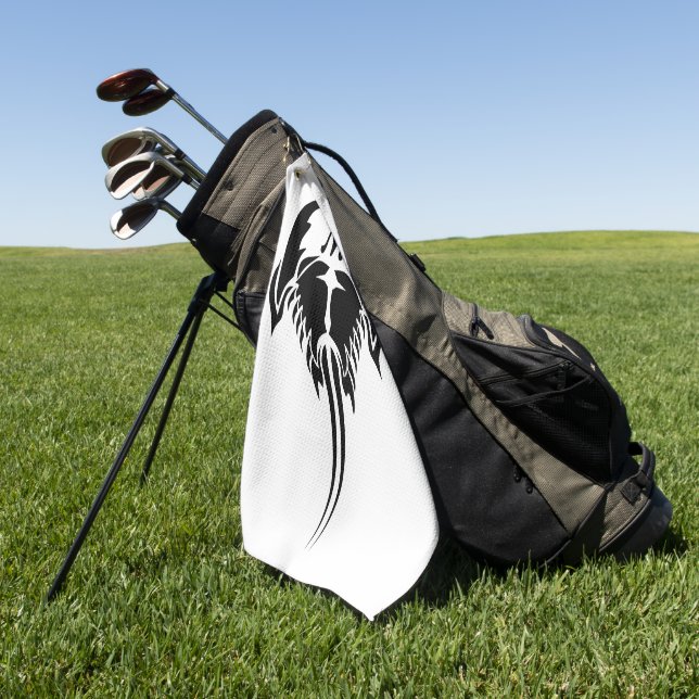 Horseshoe Crab in Tribal Tattoo Style Golf Towel (Green)