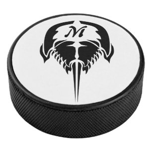 Horseshoe Crab in Tribal Tattoo Style Hockey Puck