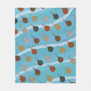 Horseshoe Crab Ocean Waves Fleece Blanket