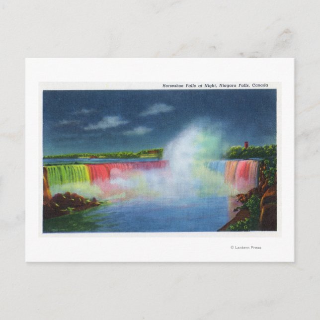 Horseshoe Falls Illuminated at Night # 2 Postcard (Front)