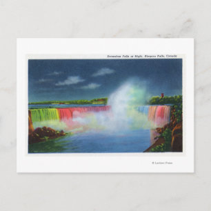 Horseshoe Falls Illuminated at Night # 2 Postcard