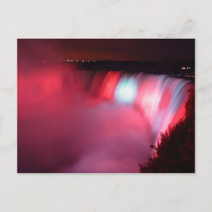 Horseshoe Falls Niagara Red Blue Lights Postcard