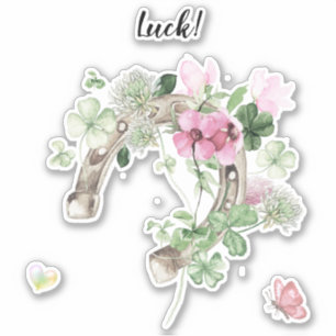 Horseshoe & Flowers Sticker