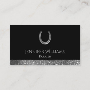 Horseshoe Glitter Equestrian Horse Farrier Service Business Card