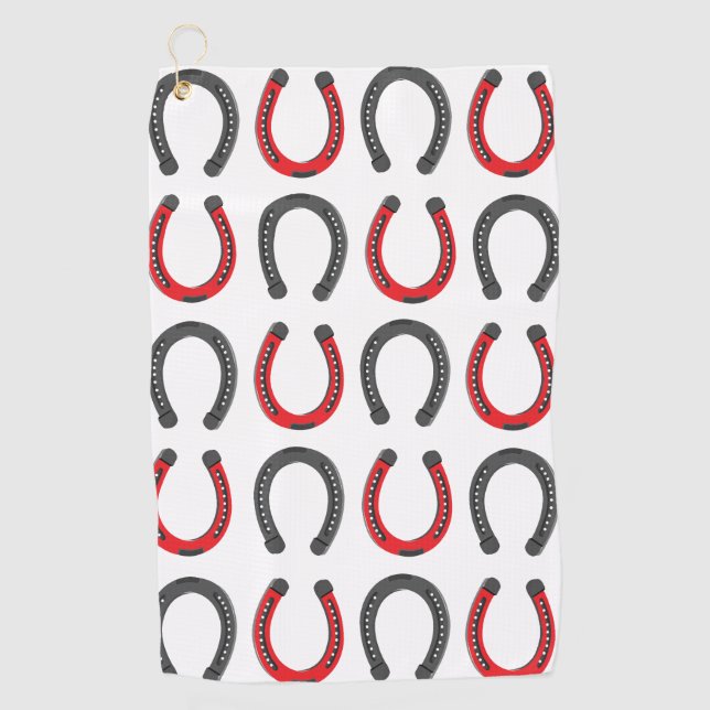 Horseshoe Good Luck Horseshoe Golf Towel (Front)