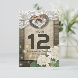Horseshoe Heart Wedding Table Number Seating Place