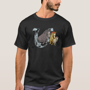Horseshoe horse for riders horse lovers T-Shirt