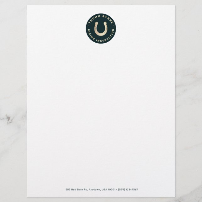 Horseshoe Horse  Letterhead (Front)