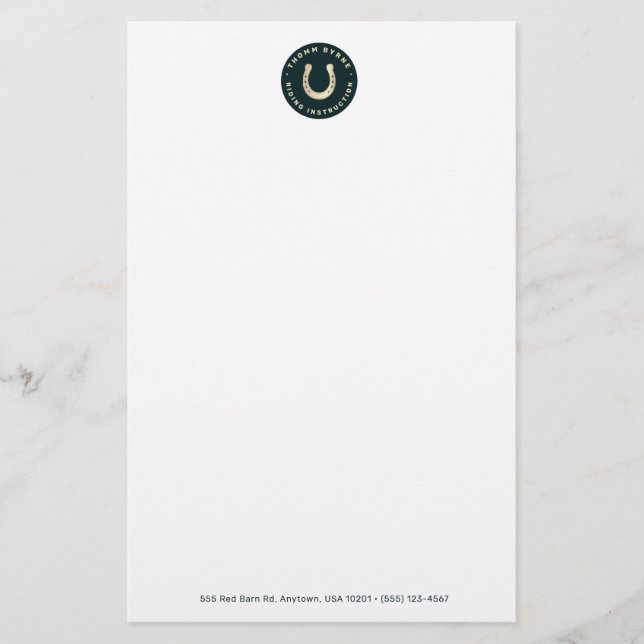 Horseshoe Horse  Letterhead (Front)