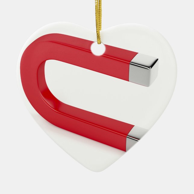 Horseshoe magnet ceramic tree decoration (Front)