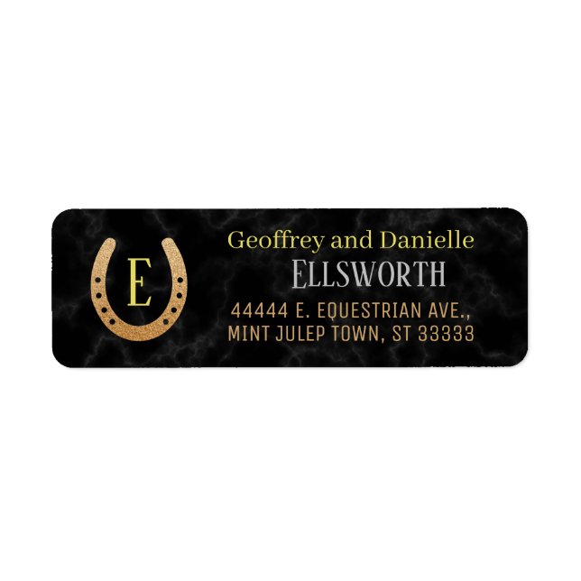 Horseshoe Monogram Horse Racing Derby Address (Front)