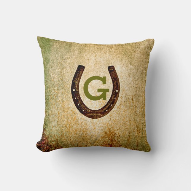 Horseshoe Monogram Initial to Personalise Cushion (Front)