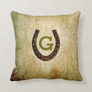 Horseshoe Monogram Initial to Personalise Cushion