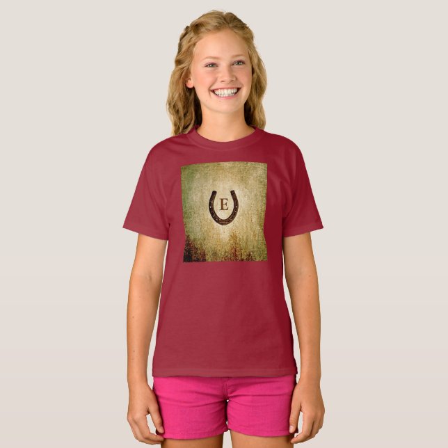 Horseshoe Monogram Personalised Initial T-Shirt (Front Full)