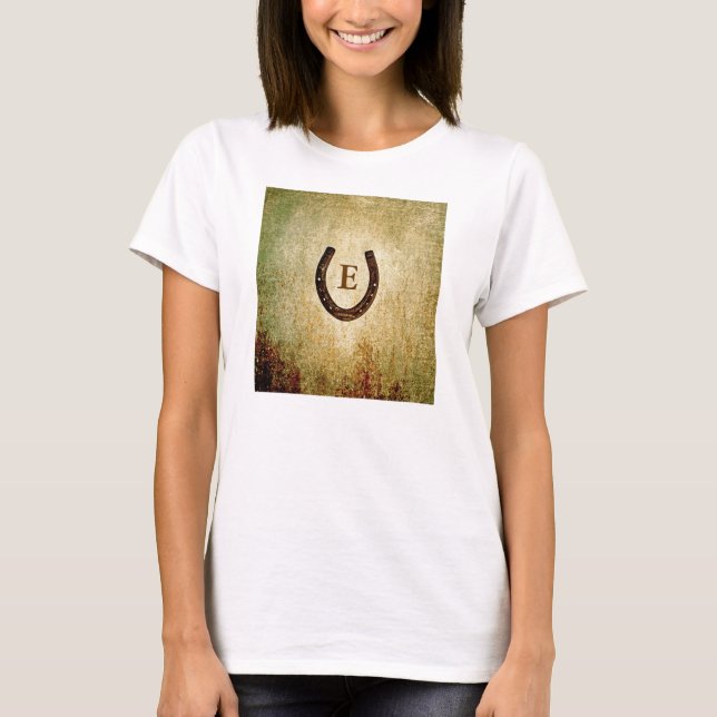 Horseshoe Monogrammed Personalised T-Shirt (Front)