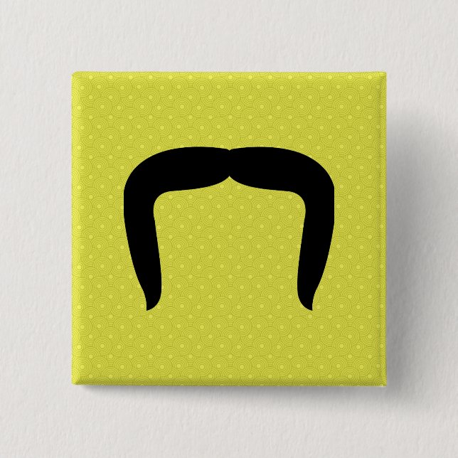 Horseshoe Moustache 15 Cm Square Badge (Front)
