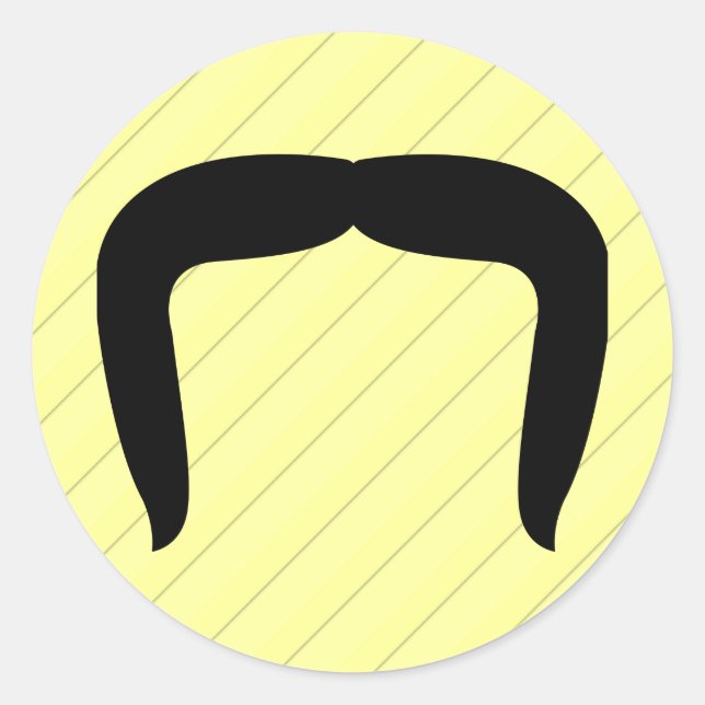 Horseshoe Moustache Classic Round Sticker (Front)